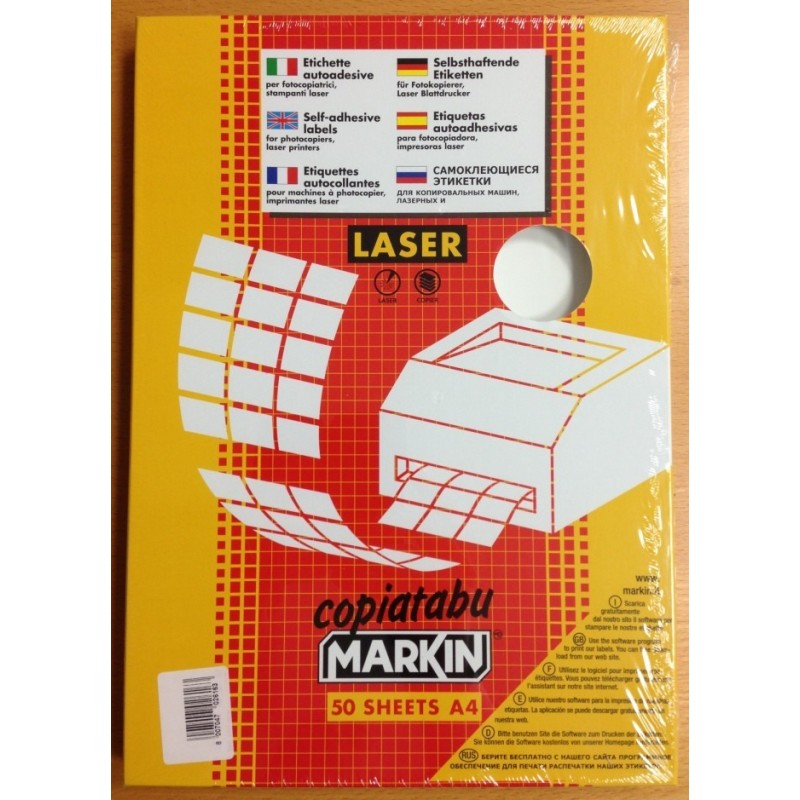 Etichette adesive f.to A4 in plastica  per Laser  4 per foglio