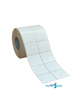 Etichette adesive 50x44 mm a 2 piste BIANCO