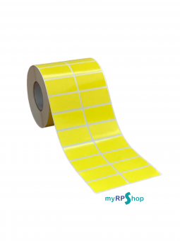 Etichette adesive 50x25 mm  a due piste giallo