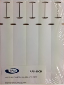 COLLARINO 278X42 mm - 5 PER PAGINA con talloncino staccabile