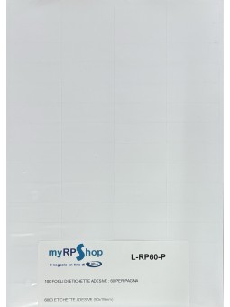 Adesive 50X19 mm f.to A4 in plastica per laser 60 per foglio