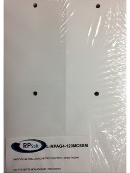 Etichette con foro 105x147mm - 4 per pagina