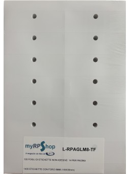 ETICHETTE CON FORO IN PLASTICA F.TO A4 per LASER 120gr